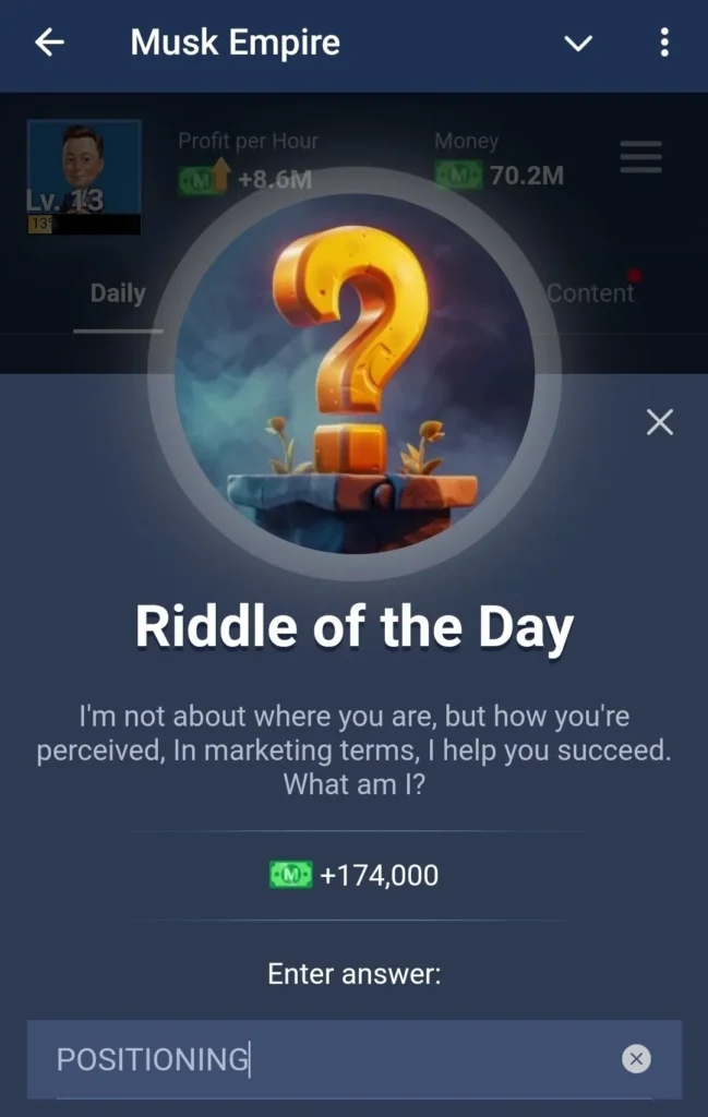 musk empire riddle of the day 24th july 